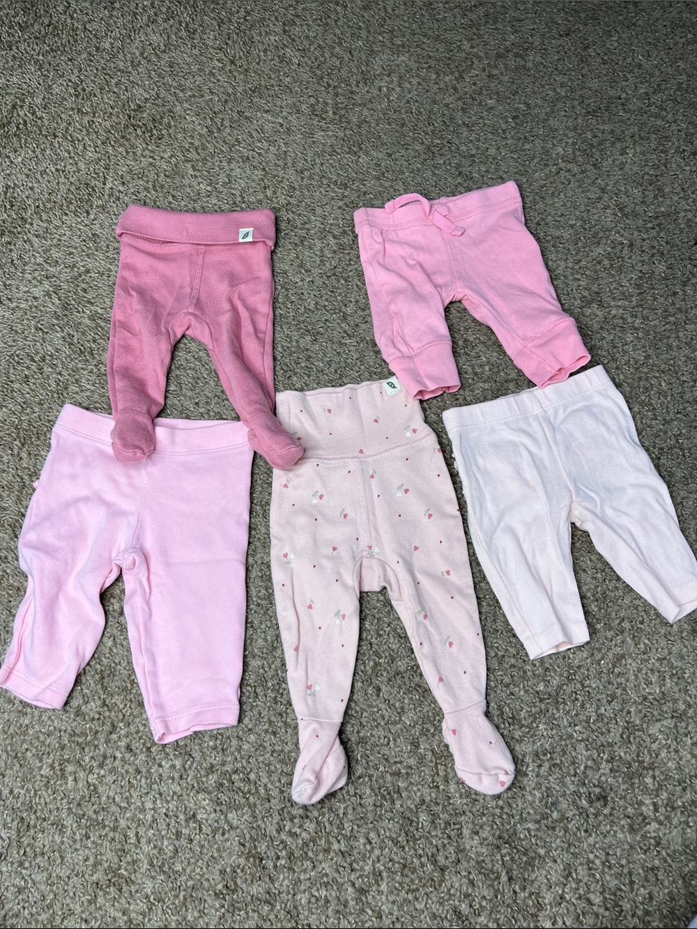 Baby Pink Leggings & Footed Pants Bundle